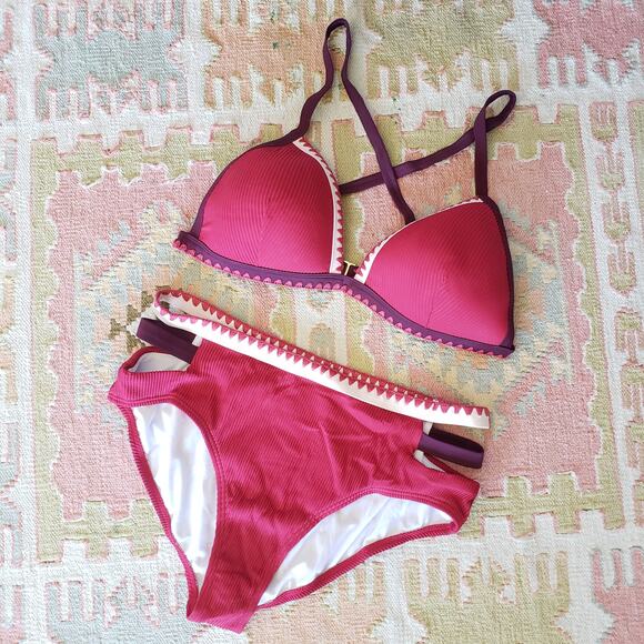 Swimsuits for All Maroon 2 Piece Bikini Sz 12/14 - Picture 1 of 5